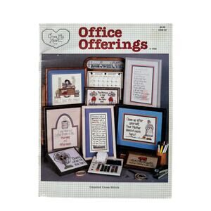 Vintage Office Offerings Cross Stitch Design Book Funny Sayings Work 1988